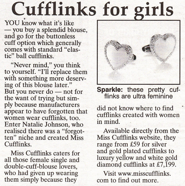 Henley Standard, Friday 6th December 2013. Christmas Time. Cufflinks for girls ♥