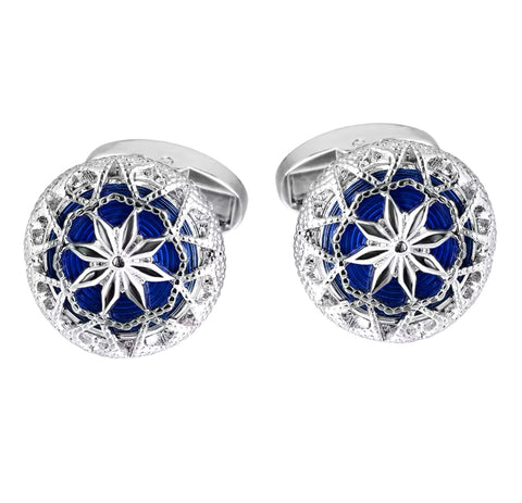 BLUE CRYSTAL CUFFLINKS