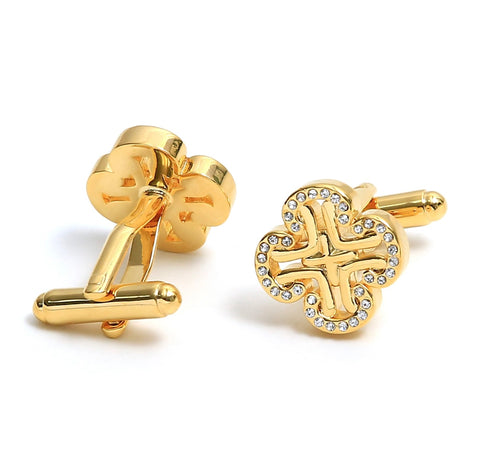 GOLD ROUND CUFFLINKS