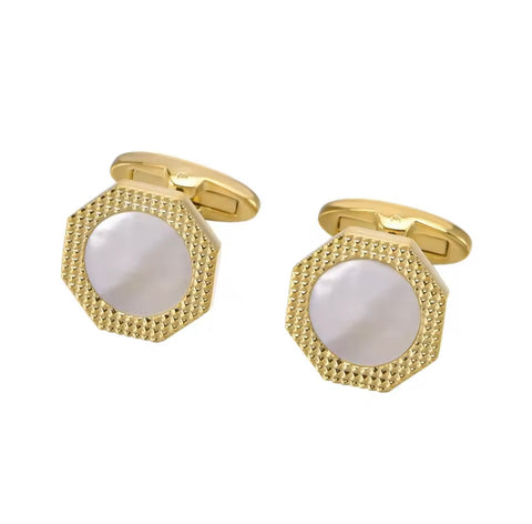 GOLD ROUND CUFFLINKS