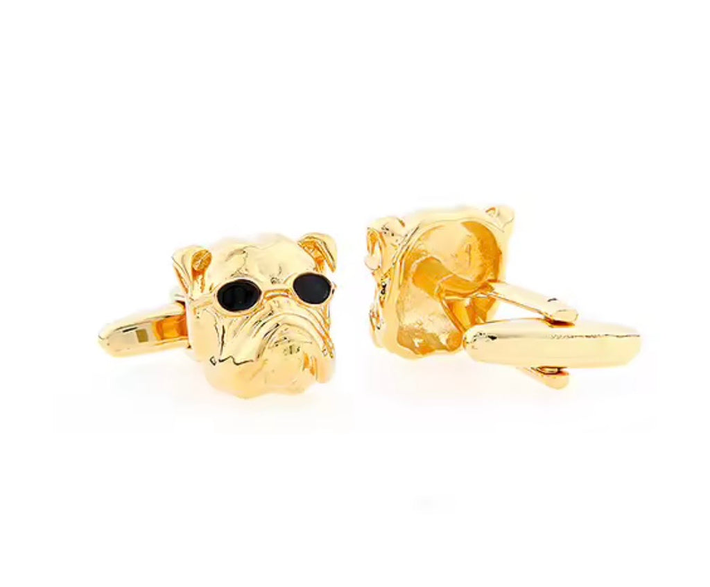 Gold plated dog cufflinks