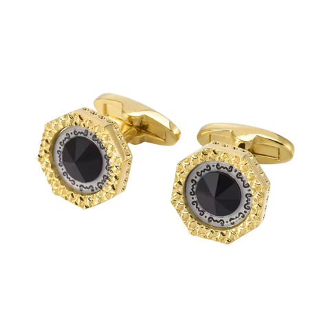 GOLD ROUND CUFFLINKS