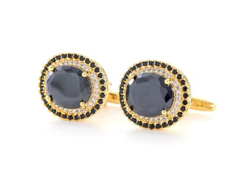 GOLD ROUND CUFFLINKS
