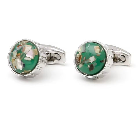 BLUE CRYSTAL CUFFLINKS