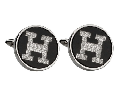 BLUE CRYSTAL CUFFLINKS