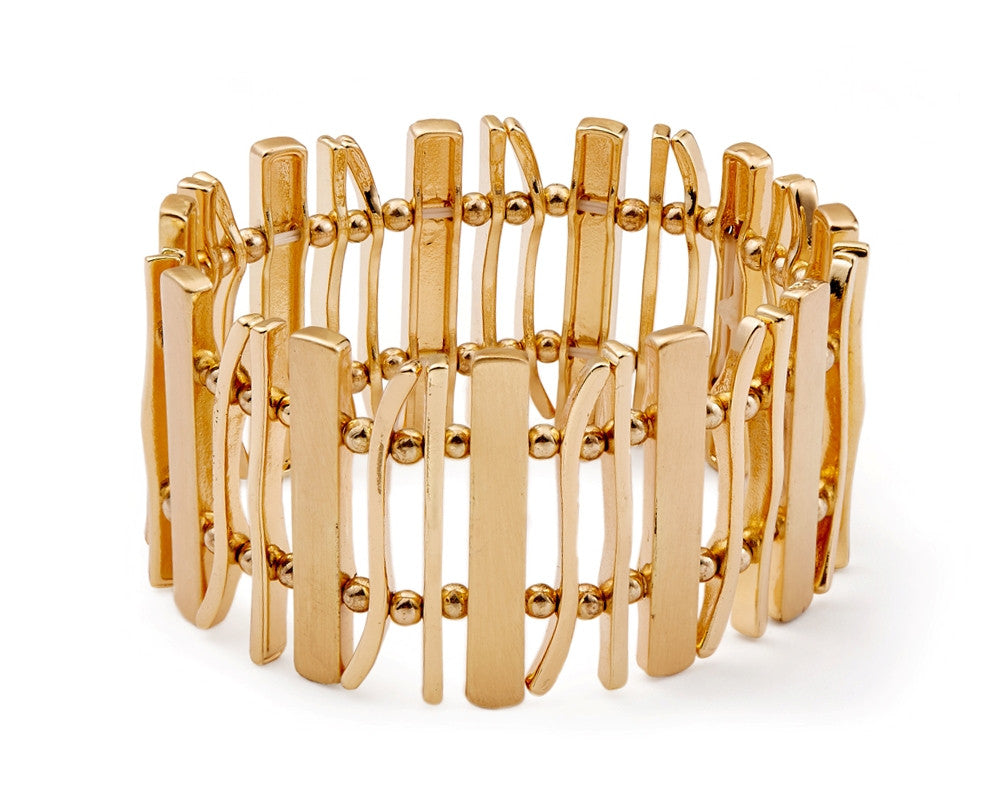 Gold statement necklace and bracelet