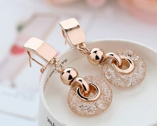 Gold Drop Earrings 18K Gold Plated