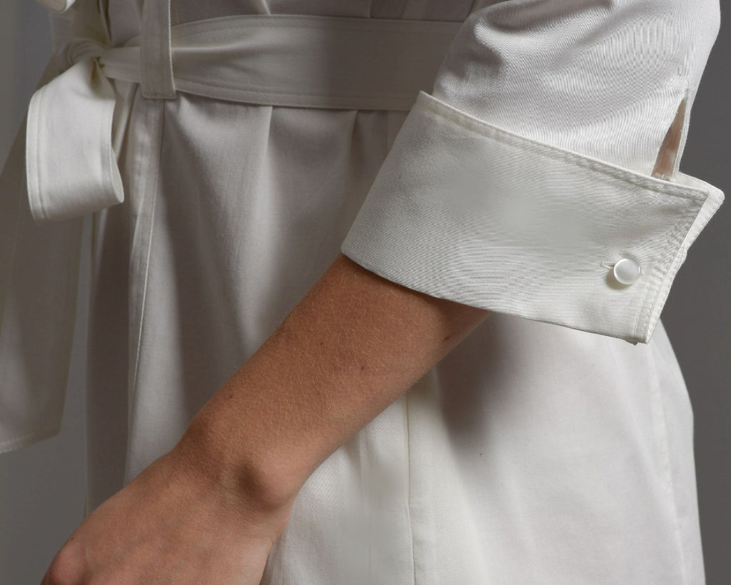 MARIA  Shirt Dress with Frill Front, Ivory size 8