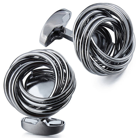 Blue flower design cufflinks