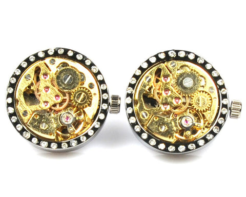 Blue flower design cufflinks