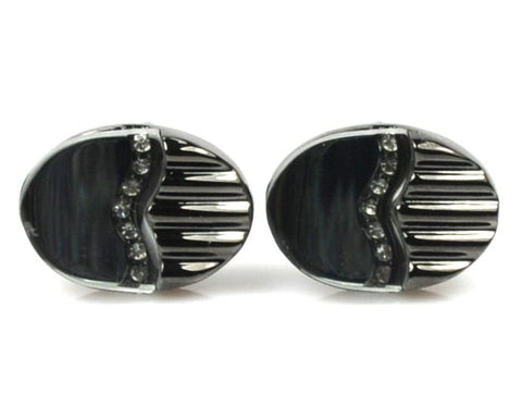 Polished black Steel Tourbillon Cufflinks