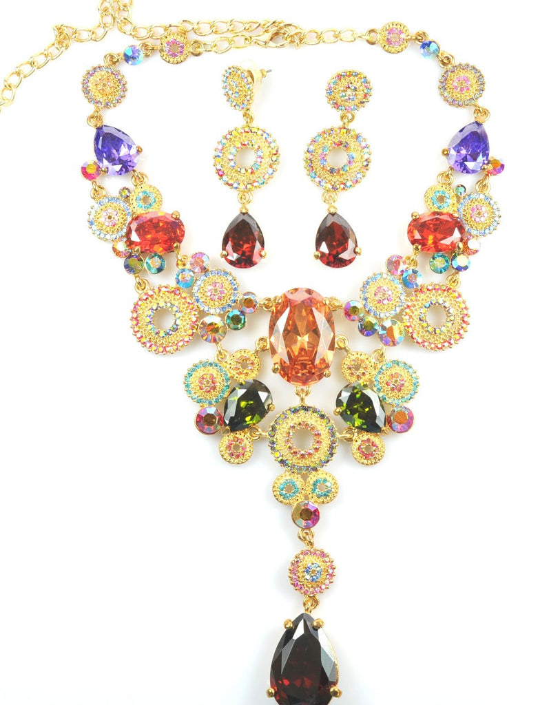 Multicolour Necklace & Earrings