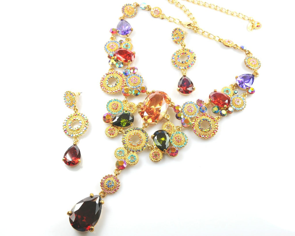 Multicolour Necklace & Earrings