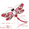 Pink Dragonfly Rhinestone brooch