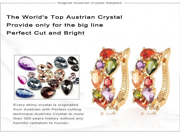 Multicolour Earrings 18K Gold Plated