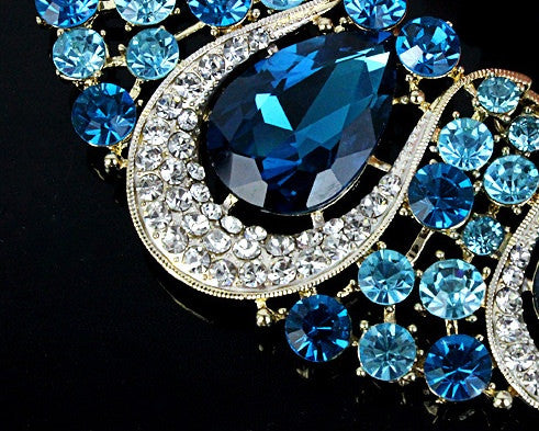 Blue Crystal Necklace & earrings