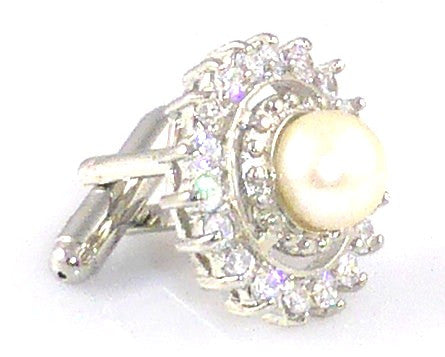 Pearl Chain Necklace & Cufflinks