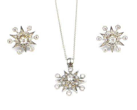Silver Necklace, earrings & cufflinks