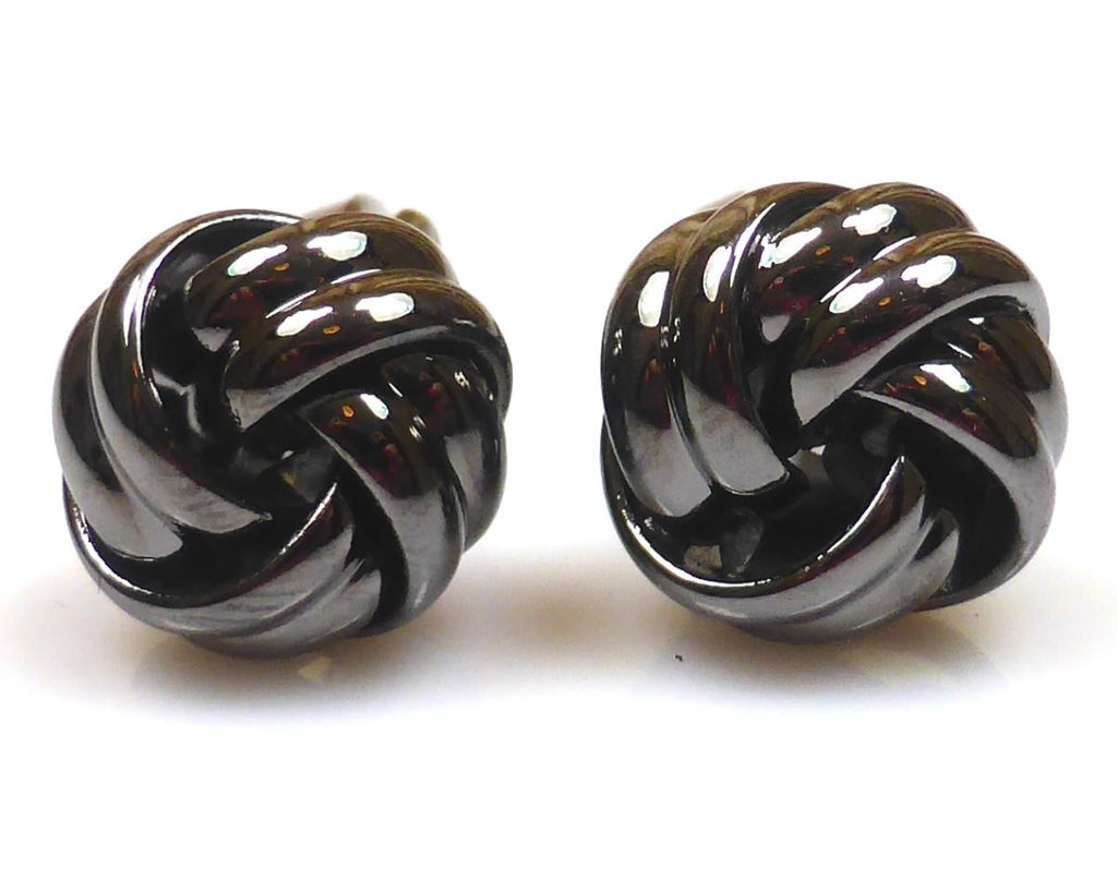 Love Knot black gun plated Cufflinks