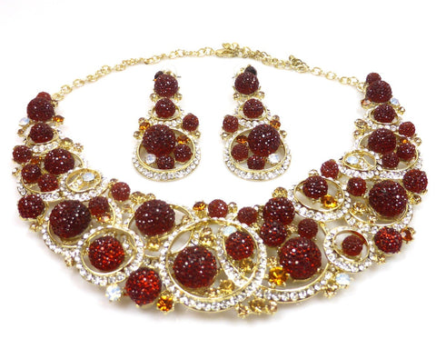 Multicolour Gold Mona Lisa Jewellery Set