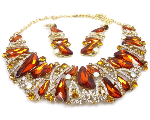 Multicolour Gold Mona Lisa Jewellery Set