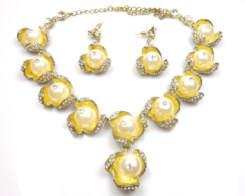 Multicolour Gold Mona Lisa Jewellery Set