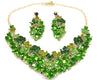 Green Crystal EARRINGS and Necklace