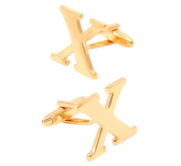 X gold Cufflinks