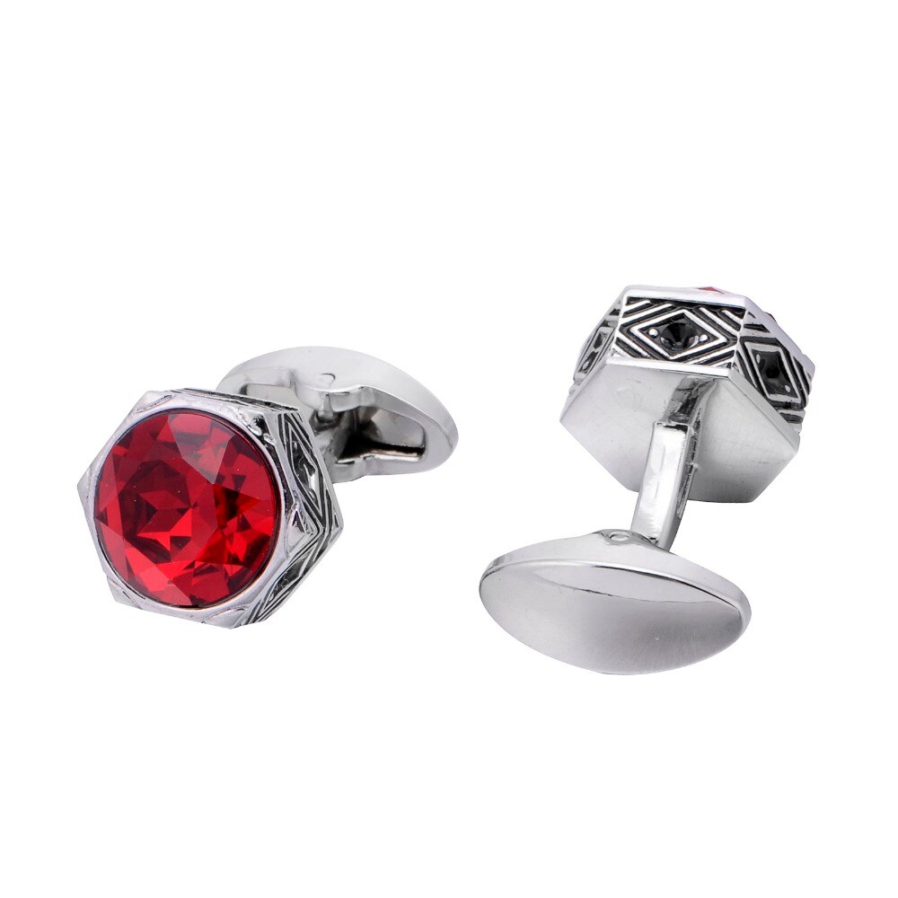 Retro Red Crystal Cufflinks