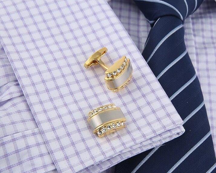 Gold Crystal Cufflinks