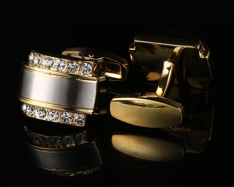 Gold Crystal Cufflinks