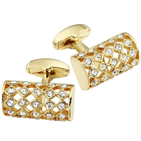 Gold Heart crystal cufflinks