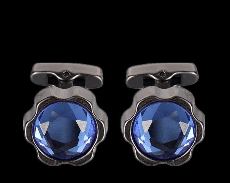 Blue flower design cufflinks