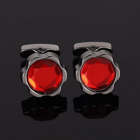 Blue flower design cufflinks