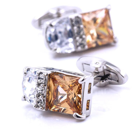 BLUE CRYSTAL CUFFLINKS