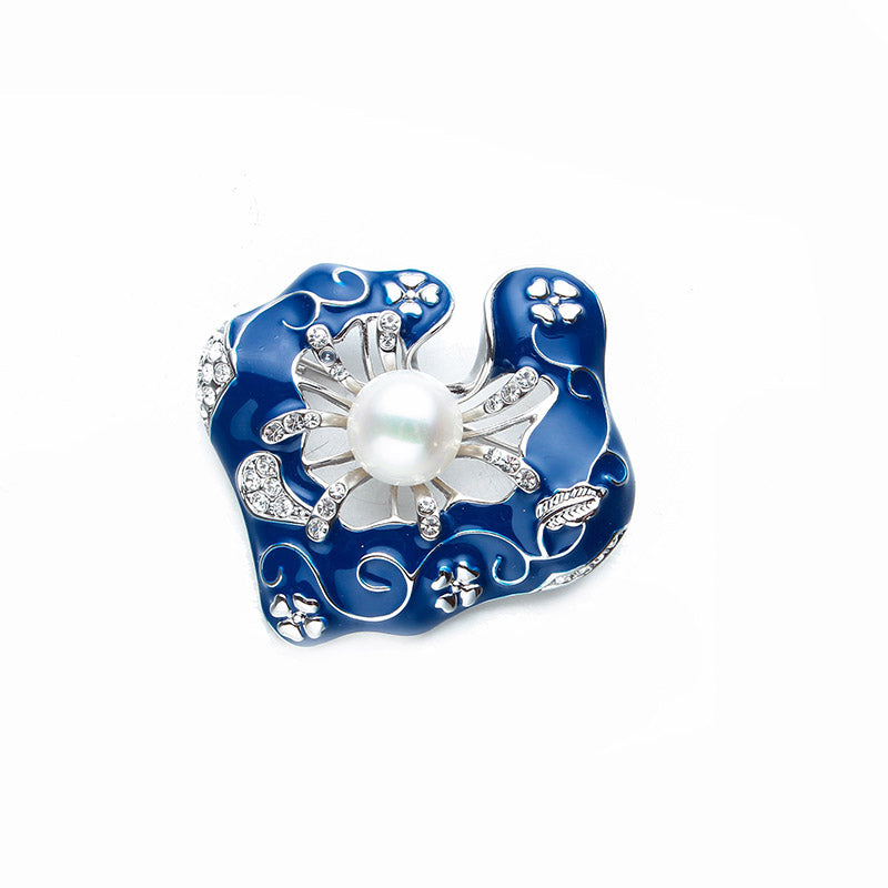 High  end luxury sterling silver brooch natural pearl flower diamonds flower brooch pendants dual - use jewelry to send mom gift