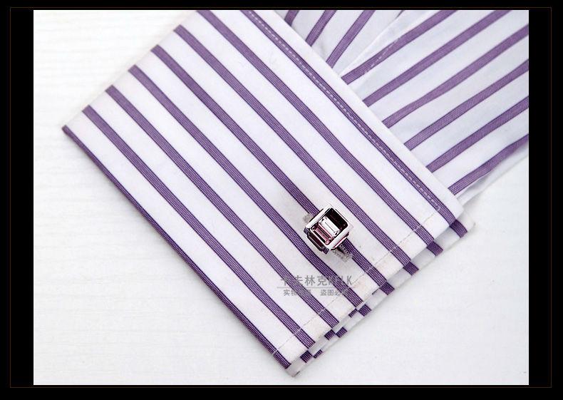 PURPLE CRYSTAL SQUARE CUFFLINKS
