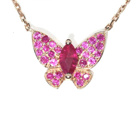 Butterfly Design Marquise Cut Ruby Earrings