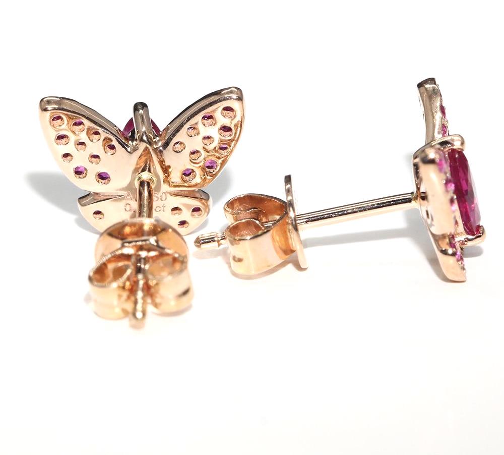 Butterfly Design Marquise Cut Ruby Earrings