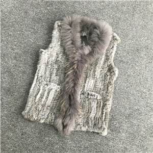 Knitted Rabbit Fur Vest – miss cufflinks - Main Image