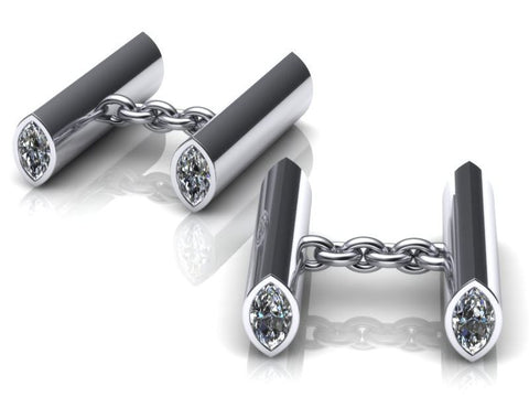Marquise Design Diamond Cufflinks