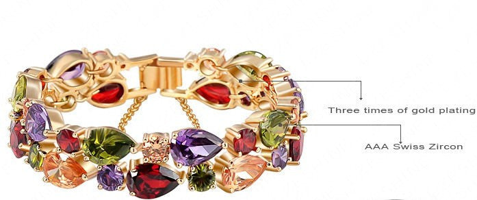 Multicolour Bracelet 18K Gold Plated