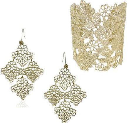 Multicolour Gold Mona Lisa Jewellery Set
