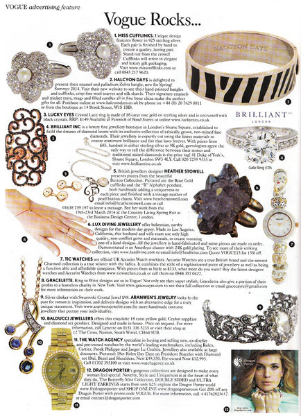 Vogue, April 2014. Vogue rocks..1. Miss Cufflinks﻿