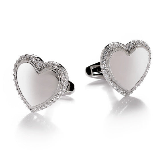 Sterling Heart Cufflinks Will Steal Her Heart Out!