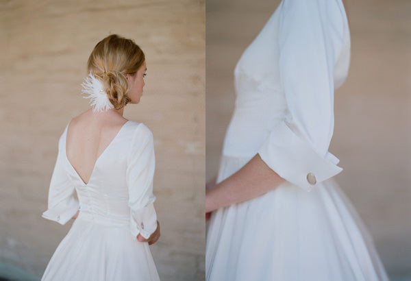 Lois, the silk wedding gown and french cuffs
