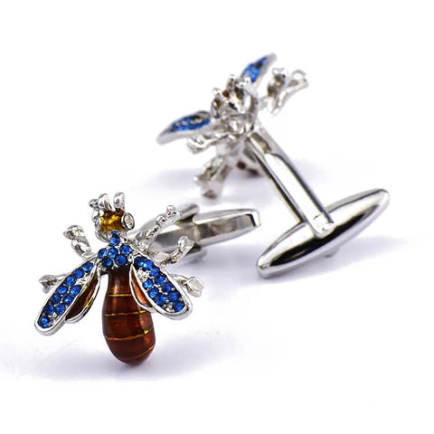 RHINESTONE CLOVER BUTTON FORMAL CUFFLINKS