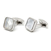 SILVER MOTHER OF PEARL CRYSTAL CUFFLINKS
