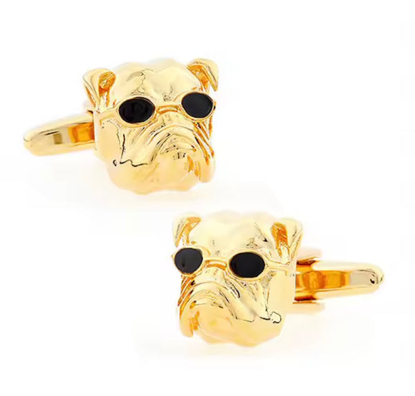 Gold plated dog cufflinks