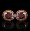 GOLD red OVAL CUFFLINKS